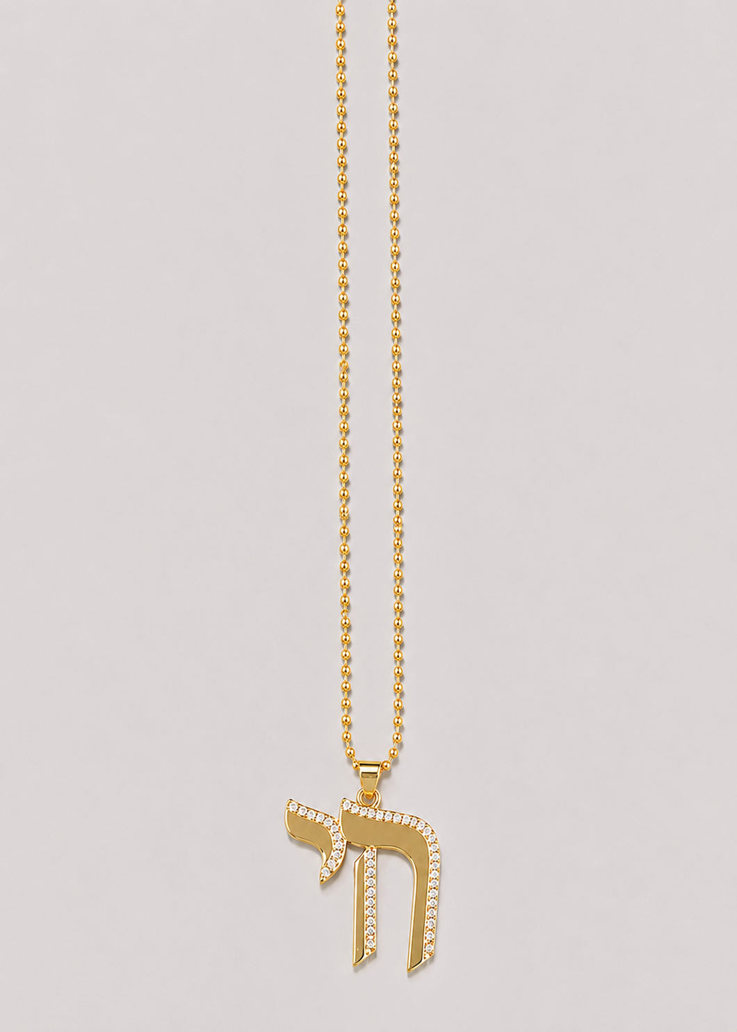 CZ Chai Ball Chain Necklace