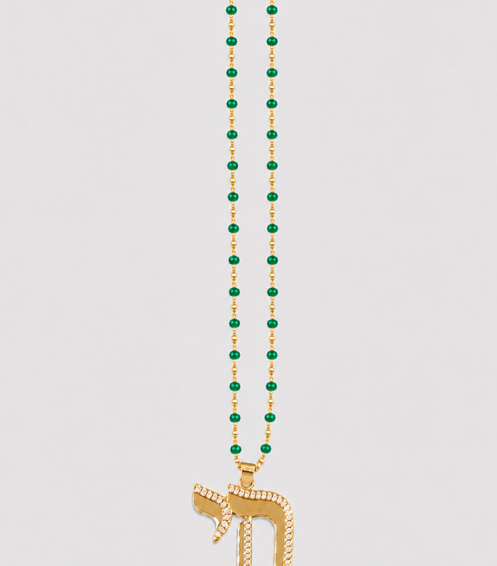 CZ Chai Beaded Necklace